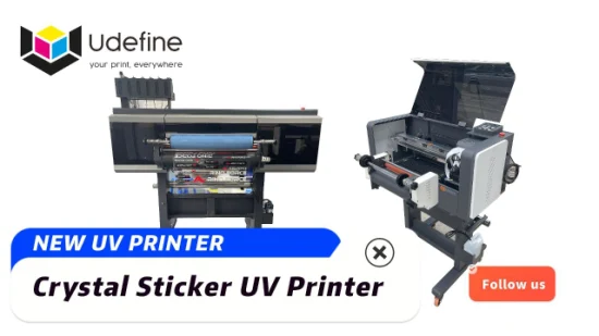 Udefine-rollo de impresora UV Dtf, pegatina UV Dtf de 24 pulgadas, tres I3200 U1, todo en uno, utilizado para botellas, Metal, cuero, madera, etc.