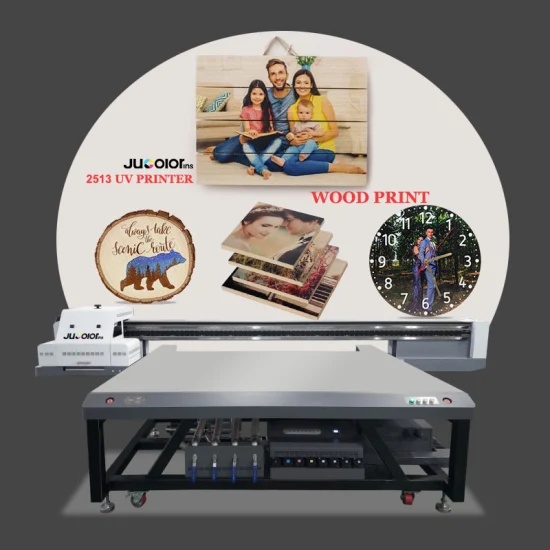 Impresora plana UV Jucolor 2513 de 8*4 pies para impresión en madera, vidrio y metal